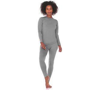 Women's Fleece-Lined Thermal Underwear Base Layer Pajama Set